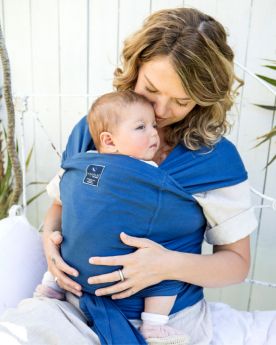 MOTHER'S DAY SPECIAL! Organic Pocket Wrap Carrier - BYRON BLUE & FREE Discoveroo Wooden Chunky Animal Puzzle (valued at $9.95)
